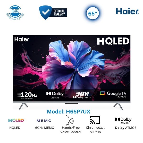 HAIER 65″ 4K HQLED Google TV | H65P7UX