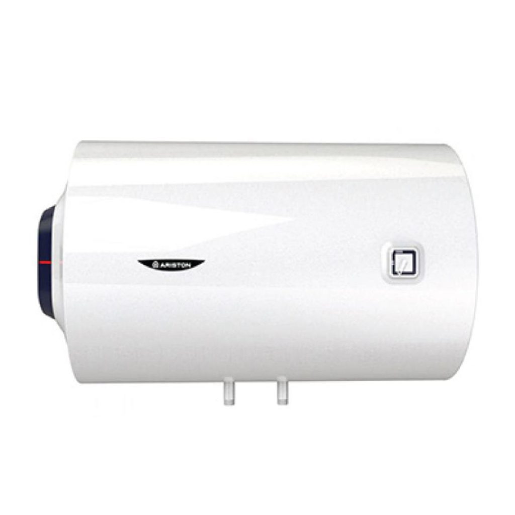 ARISTON 100 Liter Water Heater PRO 1 R 100 (H) Glasslined Horizontal Wall Mounted Power Rating: 1.5kw Voltage 230V Material:Steel Insulation:Polyurethane ARISTON 50 Liter Water Heater PRO 1 R 50 (H)