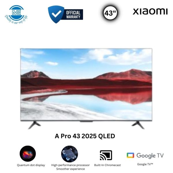 XIAOMI 43" 4K QLED Smart TV Quantum dot display with accurate color and metal frame | A Pro 43 2025 QLED