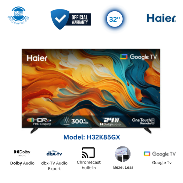 HAIER 32" Smart Bezel Less Google TV | H32K85GX