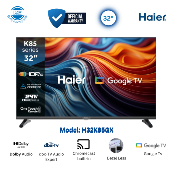 HAIER 32" Smart Bezel Less Google TV | H32K85GX