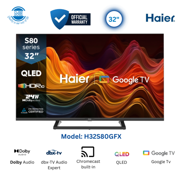 HAIER 32" Smart QLED FHD Google TV | H32S80GFX