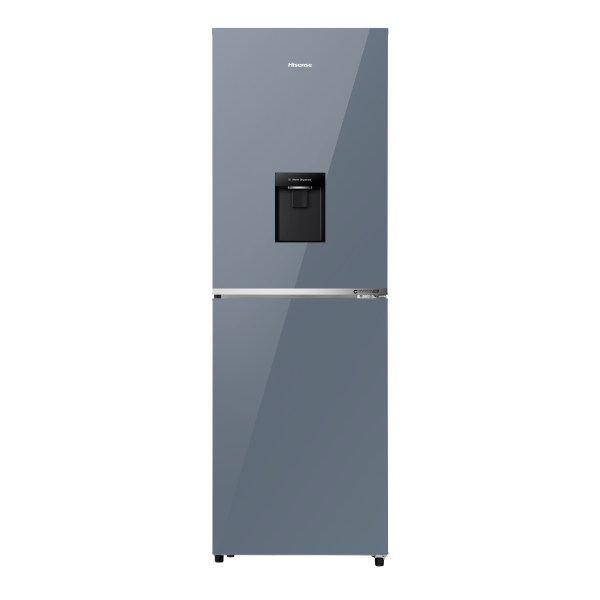 HISENSE 270 Liter BMF Glass Door Inverter Refrigerator With Dispenser Metro Blue | RB1G266NMBM/BD3