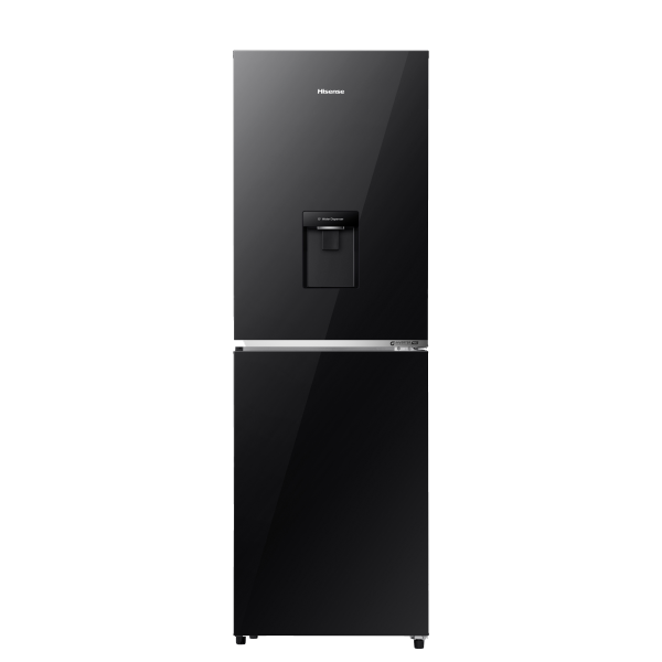 HISENSE 270 Liter BMF Glass Door Inverter Refrigerator Mirror Black With Water Dispenser | RB1G266NMMB/BD3