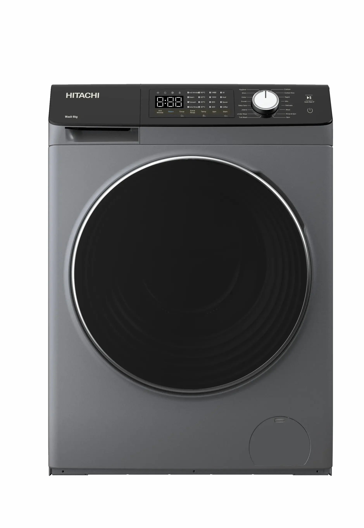 HITACHI 8 KG Front Load Inverter Washing Machine With Hygiene Programme | BD-802HVOS/W