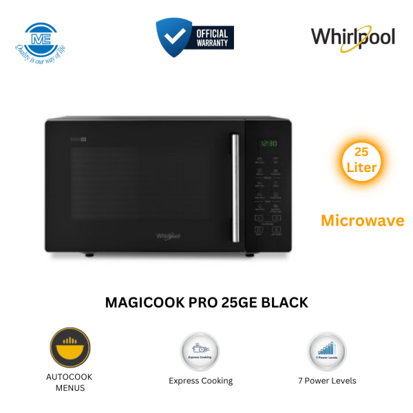 WHIRLPOOL 25 Liter Grill Microwave Oven | MAGICOOK PRO 25GE BLACK