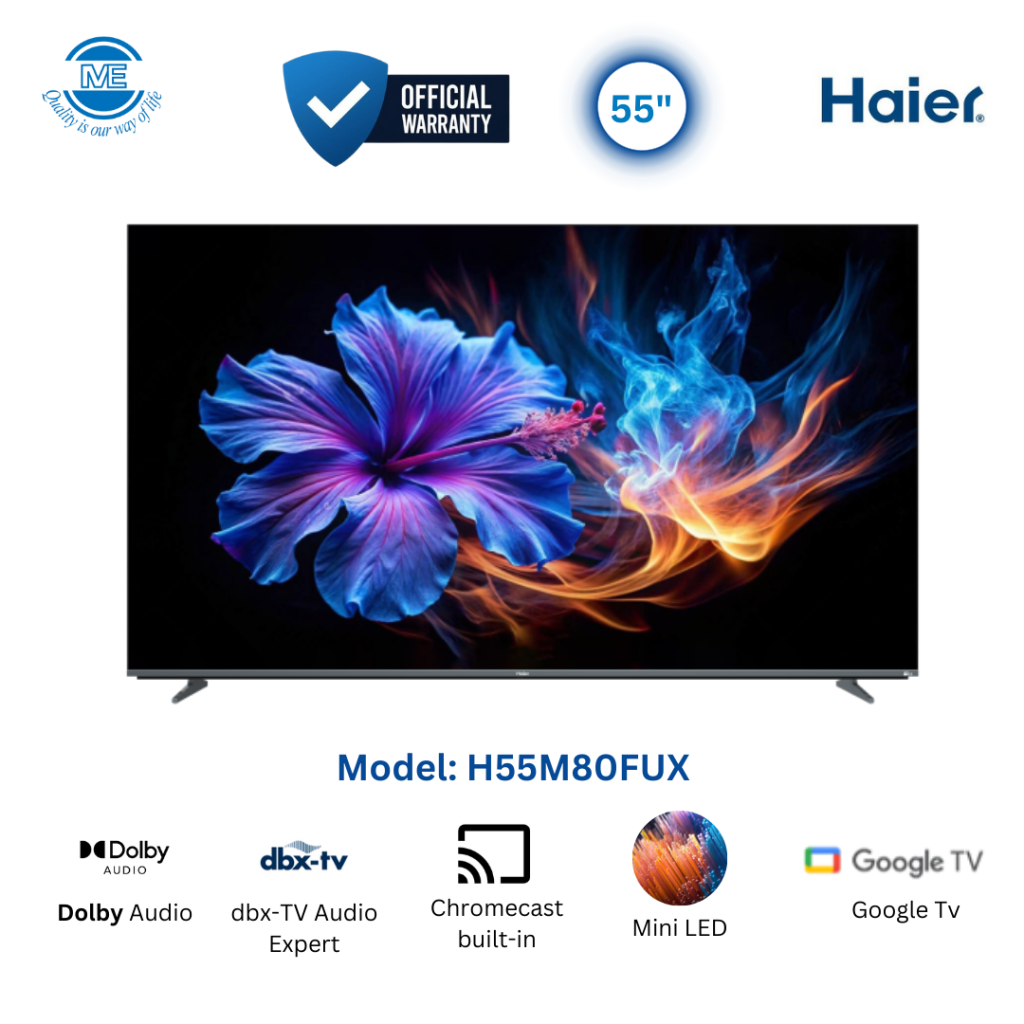Haier 55 Inch TV H55M80FUX - 4K QD-Mini LED Smart Google TV