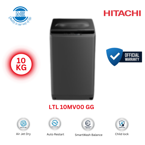 HITACHI 10 KG Top Load Washing Machine With Anti rust metal body | LTL 10MV00 GG