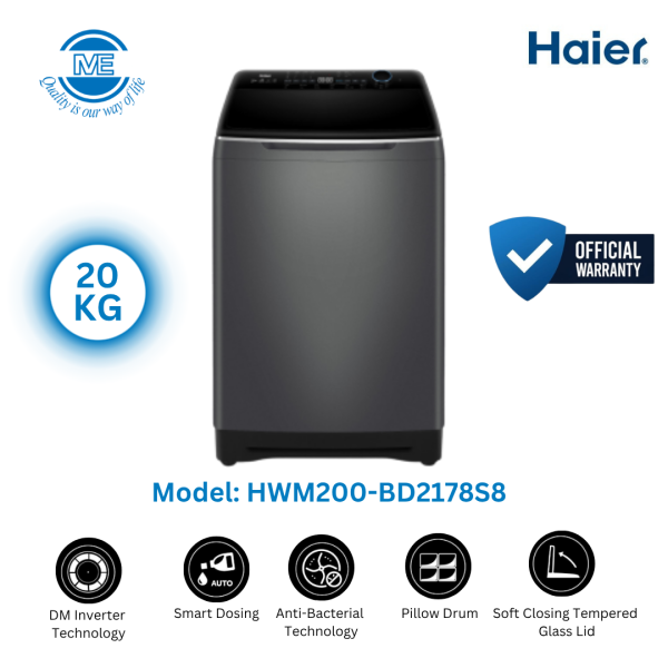 HAIER 20 KG Top Load Automatic Washing Machine | HWM200-BD2178S8