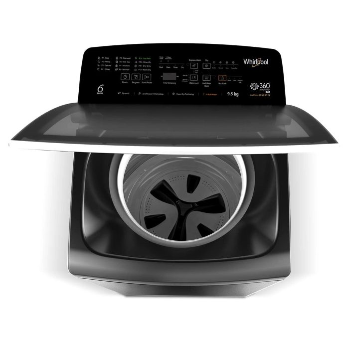 WHIRLPOOL 9.5 KG Top Loading Washing Machine With Built-in Heater | 360 Bloom Wash Pro-H 9.5 Graphite BD - Image 4