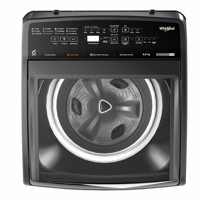 WHIRLPOOL 8.0 KG Top Loading Washing Machine | Stain Wash PRO 8.0 KG GREY BD - Image 4